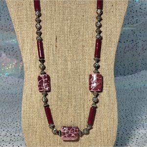 Ceramic & Silver Bead Necklace